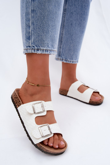 Chaussons blancs pour femmes avec des boucles Verbelle 2