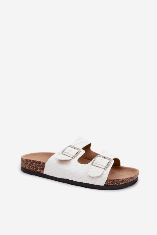 Chaussons blancs pour femmes avec des boucles Verbelle