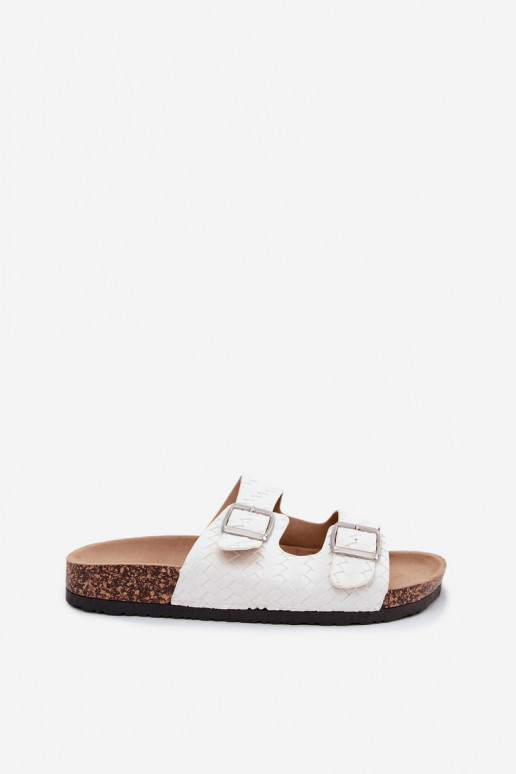 Chaussons blancs pour femmes avec des boucles Verbelle