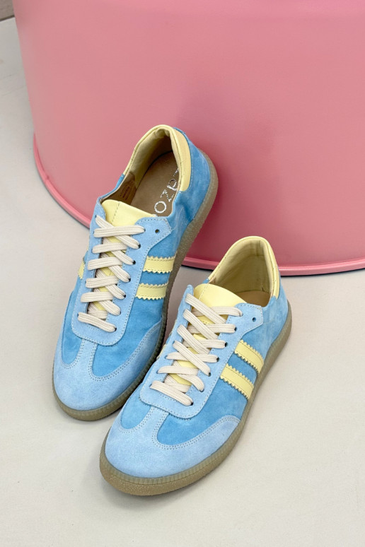 Baskets en daim bleu clair Zazoo N1068