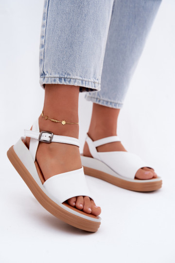 Sandales blanches pour femmes avec plateforme