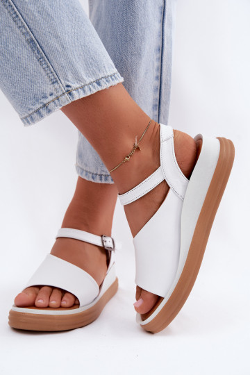 Sandales blanches pour femmes avec plateforme 2