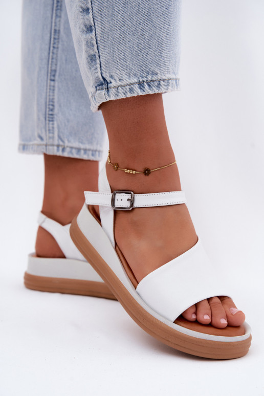 Sandales blanches pour femmes avec plateforme