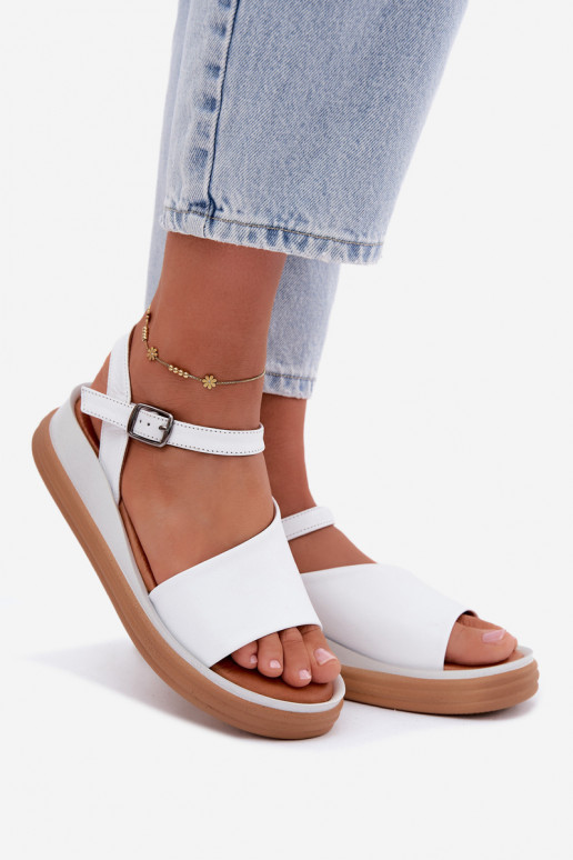 Sandales blanches pour femmes avec plateforme