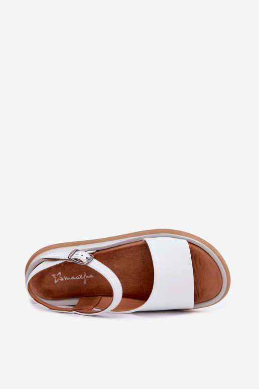 Sandales blanches pour femmes avec plateforme