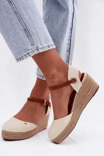 Espadrilles couleur sable avec plateforme
