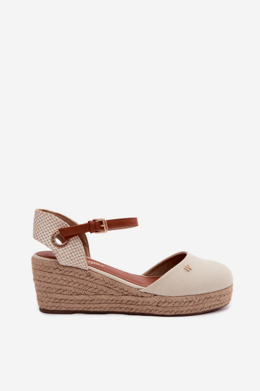 Espadrilles couleur sable avec plateforme