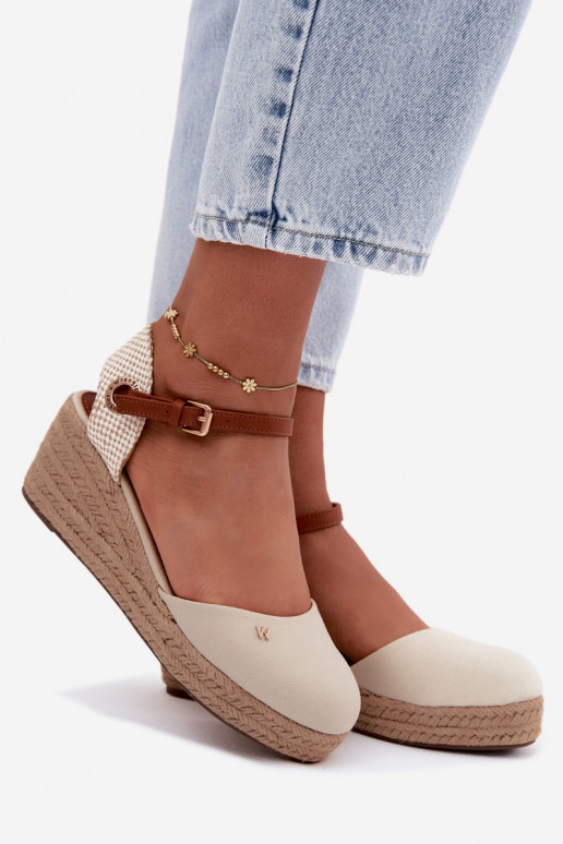 Espadrilles couleur sable avec plateforme