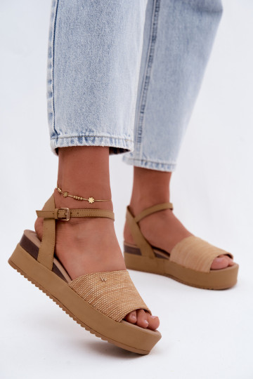 Sandales couleur sable pour femmes avec plateforme 2