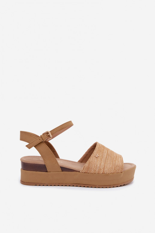 Sandales couleur sable pour femmes avec plateforme