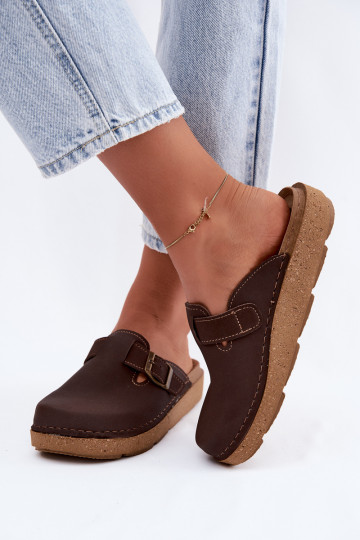 Chaussons avec boucles Inblu, couleur chocolat 2