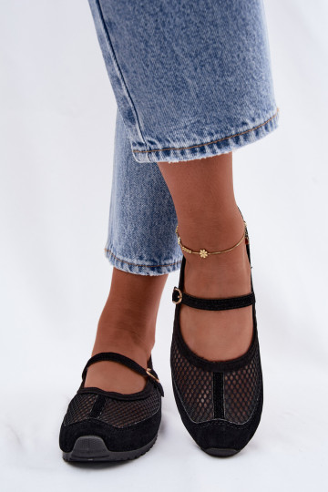Ballerines en mesh avec brides noires Chicca 2