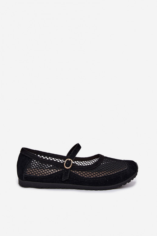 Ballerines en mesh avec brides noires Chicca