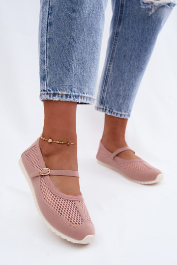 Ballerines en mesh avec brides roses Chicca