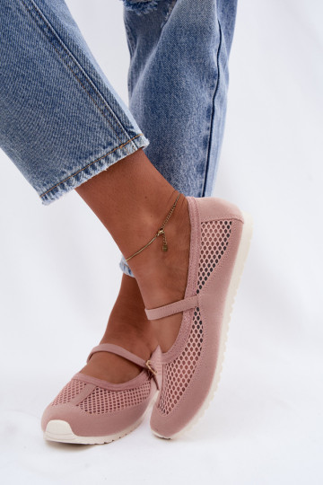 Ballerines en mesh avec brides roses Chicca 2