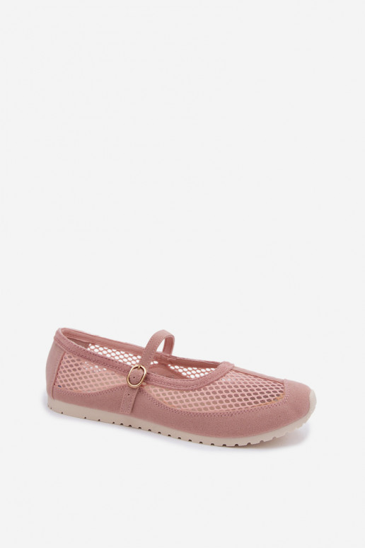 Ballerines en mesh avec brides roses Chicca