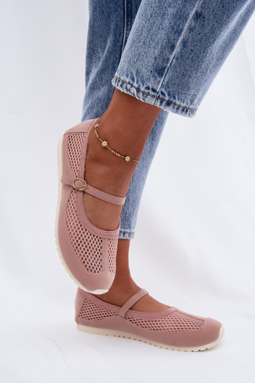 Ballerines en mesh avec brides roses Chicca