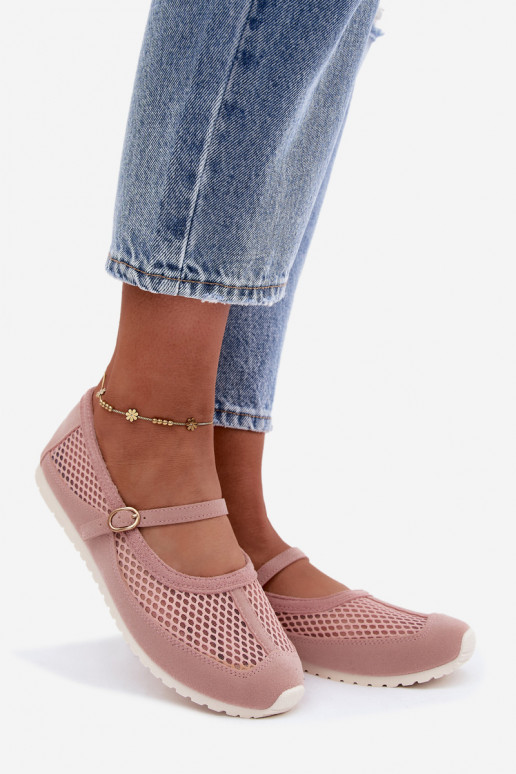 Ballerines en mesh avec brides roses Chicca