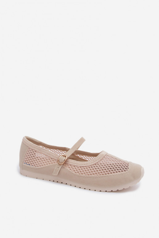 Ballerines en mesh avec brides couleur sable Chicca