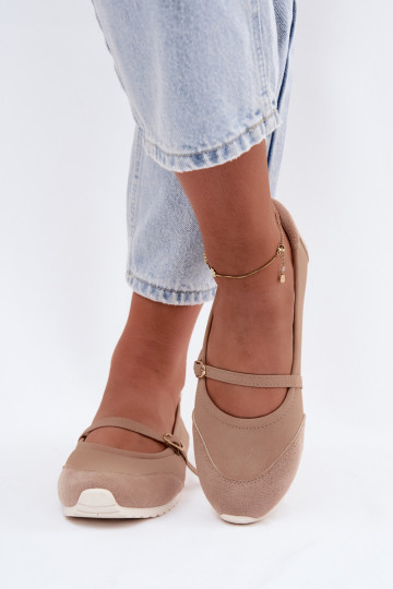 Ballerines de style sportif avec brides couleur sable Charmy 2