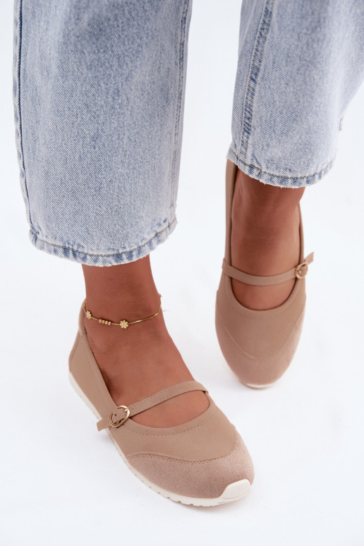 Ballerines de style sportif avec brides couleur sable Charmy