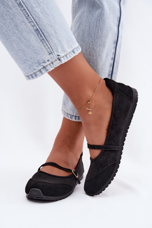 Ballerines de style sportif avec brides noires Charmy