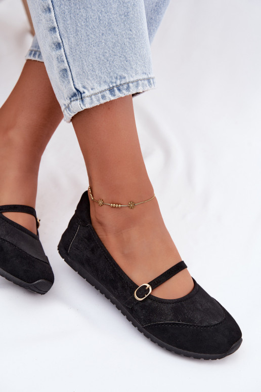 Ballerines de style sportif avec brides noires Charmy