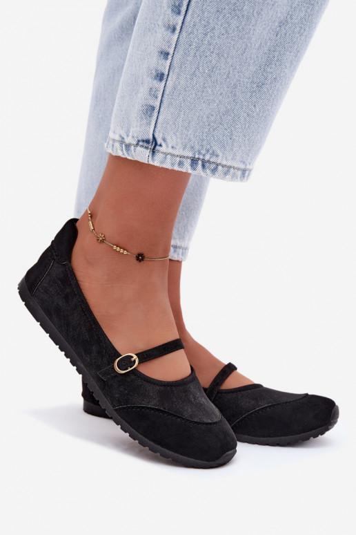 Ballerines de style sportif avec brides noires Charmy