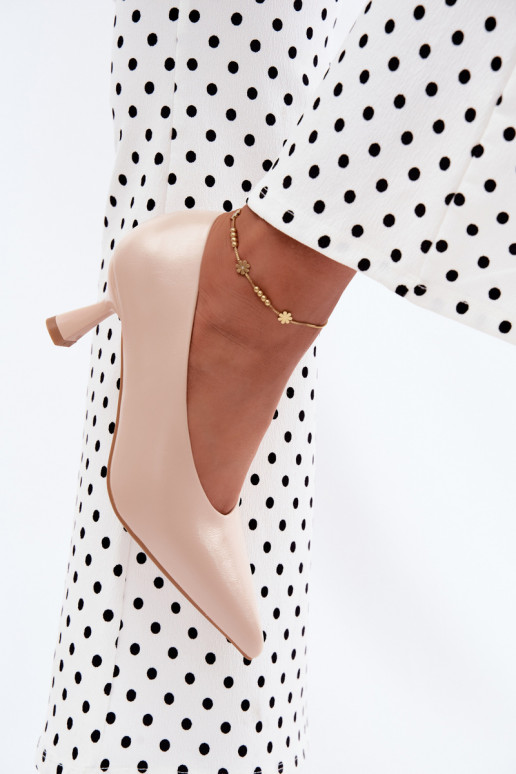Chaussures pointues avec talons couleur sable Silenta