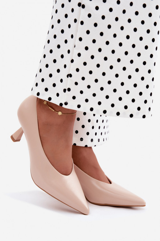 Chaussures pointues avec talons couleur sable Silenta