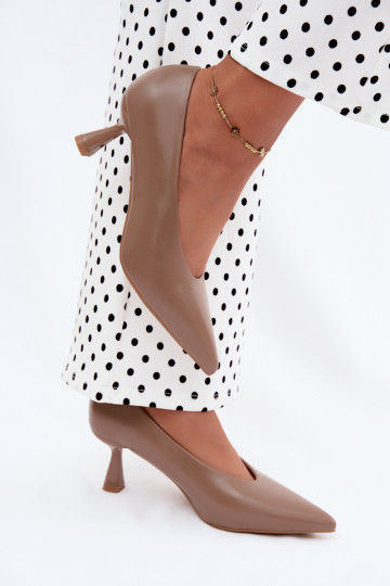 Chaussures pointues avec talons kaki Silenta