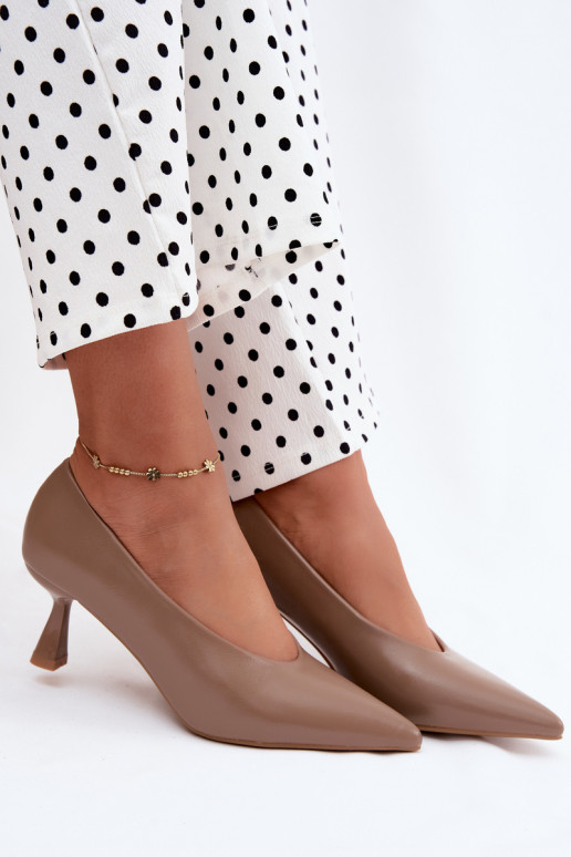 Chaussures pointues avec talons kaki Silenta