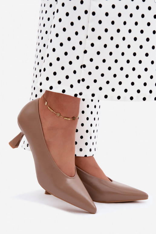 Chaussures pointues avec talons kaki Silenta