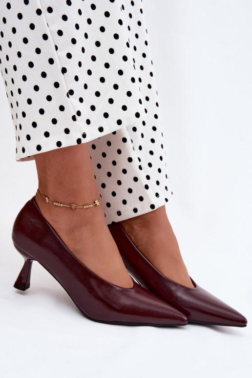 Chaussures pointues avec talons bordeaux Silenta