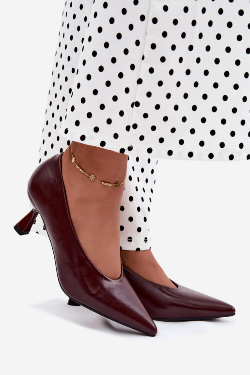 Chaussures pointues avec talons bordeaux Silenta