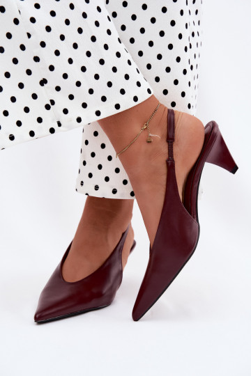 Sandales à talons en simili cuir bordeaux Sapphire