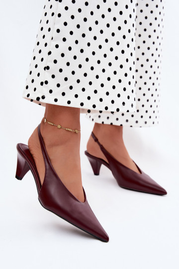 Sandales à talons en simili cuir bordeaux Sapphire 2