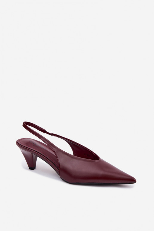 Sandales à talons en simili cuir bordeaux Sapphire