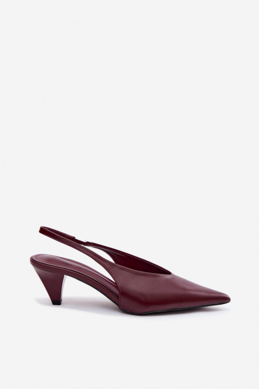 Sandales à talons en simili cuir bordeaux Sapphire