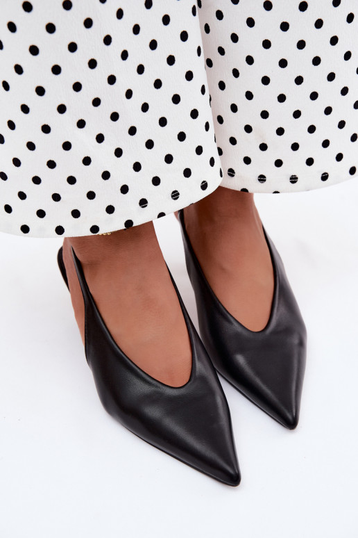 Sandales à talons en simili cuir noir Sapphire