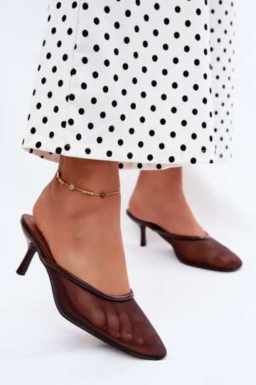 Chaussons en mesh avec talons fins CzekoladoĮe Calmio