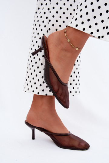 Chaussons en mesh avec talons fins CzekoladoĮe Calmio 2