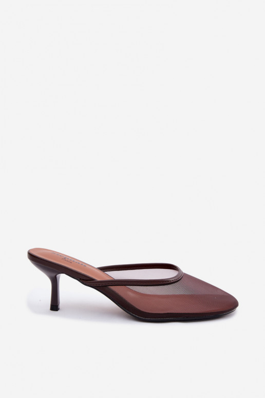 Chaussons en mesh avec talons fins CzekoladoĮe Calmio