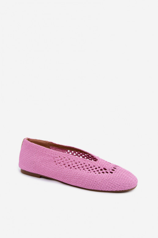 Ballerines plates découpées en rose Hibisca
