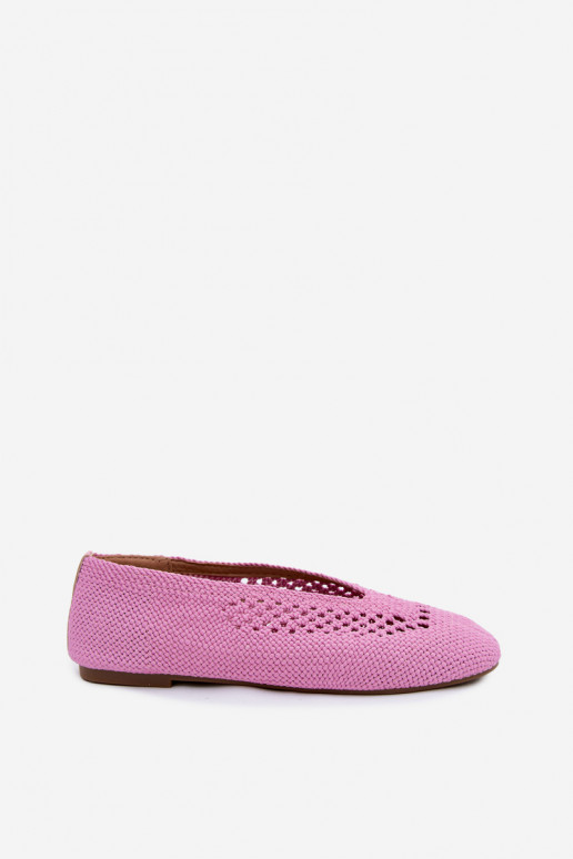 Ballerines plates découpées en rose Hibisca