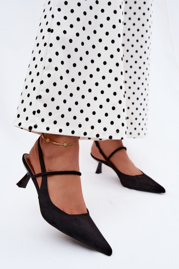 Sandales pour femmes avec talons en suède synthétique noir Tai turirshia