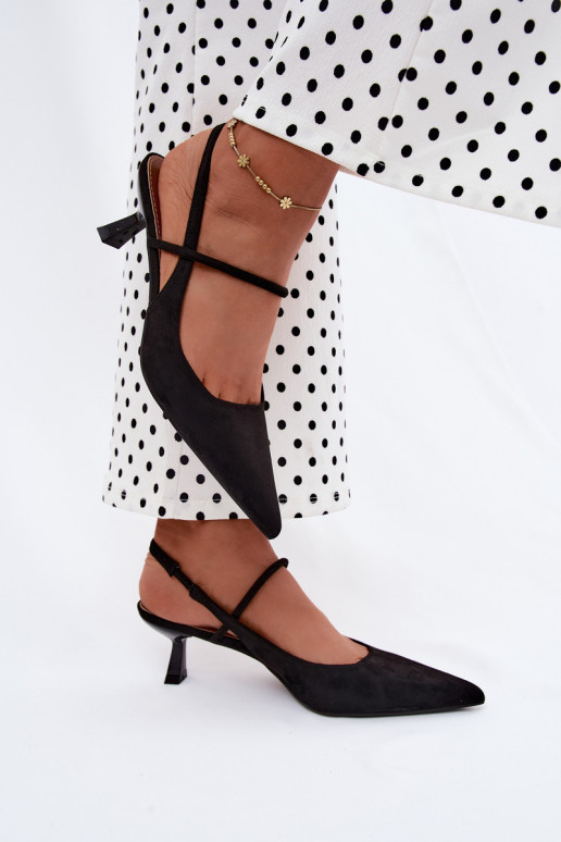 Sandales pour femmes avec talons en suède synthétique noir Tai turirshia