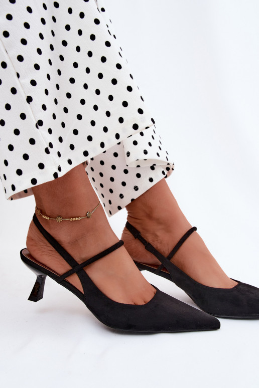 Sandales pour femmes avec talons en suède synthétique noir Tai turirshia