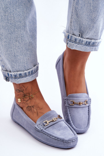 Mocassins classiques bleus en daim pour femmes Corinell