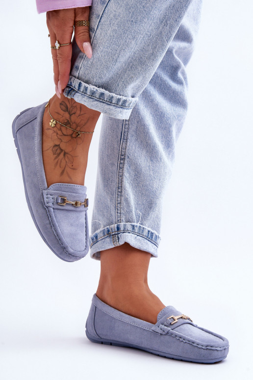 Mocassins classiques bleus en daim pour femmes Corinell